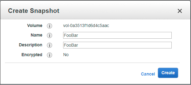 Creating an EBS Snapshot