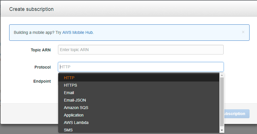 SNS Subscription Protocols