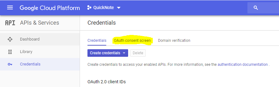 OAuth Consent Setup